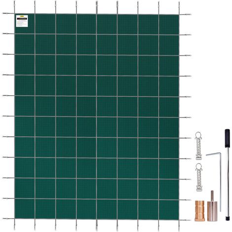 Bâche Piscine Creusée 5,47x11,47 m PP Couverture Protection Piscine Rectangulaire contre Débris Neige Protège Piscine Maille Serrée Boulon Terre Laiton pour Piscines 4,87x11 m Maison Jardin Vert (1/5)
