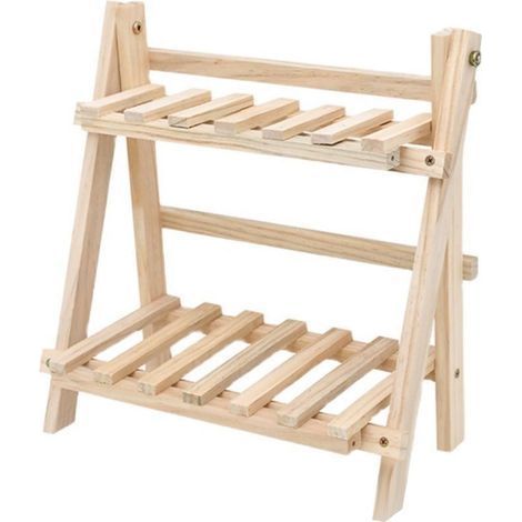 Étagère de bureau à 2 niveaux en bois, étagère décorative à poser sur un comptoir, idéale pour le bureau à domicile. (1/5)