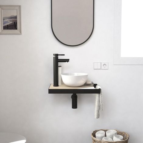 Lavandino sottile SOHO + lavabo + rubinetto + specchio (1/5)