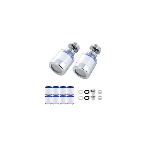 Pièces Filtre Robinet Anti Calcaire, Filtre Anti Calcaire Robinet, Filtre Eau Robinet Avec 10 éléments Filtrants en Coton PP, Filtre Calcaire Robinet Rotatif à 360°, Filtre à Eau Robinet (1/5)