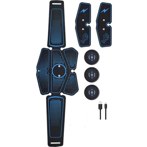 Ceinture Stimulateur Abdominal - 6 Modes Vibration - Rechargeable USB - Pour Entrainement Musculaire Ciblé - 1 Pièce