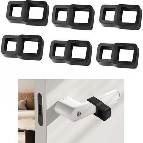 Set di 6 fermaporta neri, paracolpi per maniglie, per la protezione di porte e pareti. (1/5)