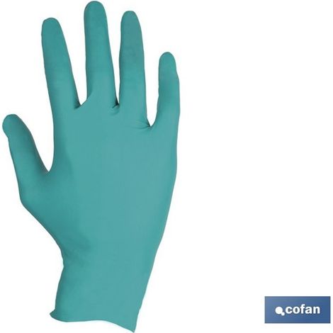 Gants en nitrile vert T-XL, stériles et sans poudre, 100 unités, protection des plantes.