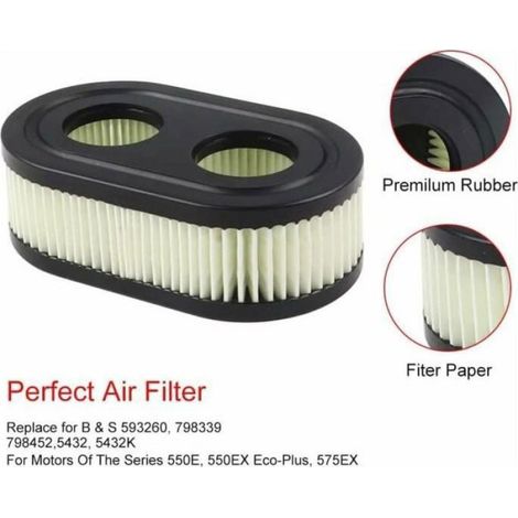 Filtre À Air - Pour Tondeuse À Gazon - Compatible Briggs Stratton 550E 500EX 550EX 625 575EX - 2 Pièces (1/4)