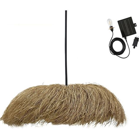 Suspension solaire bohème HAVANA Beige Herbe marine H22cm (1/3)