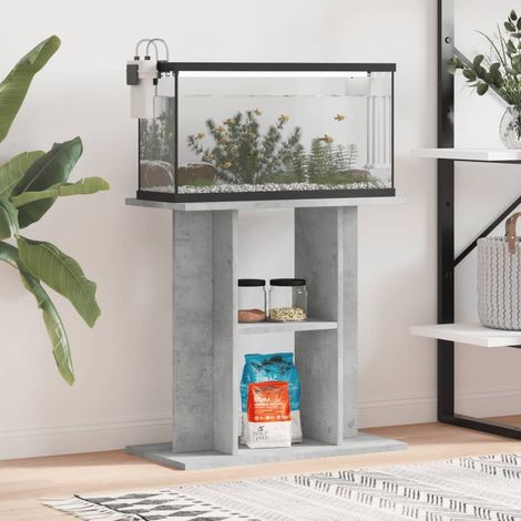 Meuble Support Gris Béton Aquariums 60 X 30 cm. 1 étagère Support solide et stable pour aquariums (1/5)