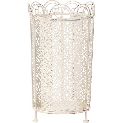Porte-parapluies Vintage en Fer Finition Thermolaquée Accessoire Rangement Entrée Blanc Cassé Orliac (1/5)