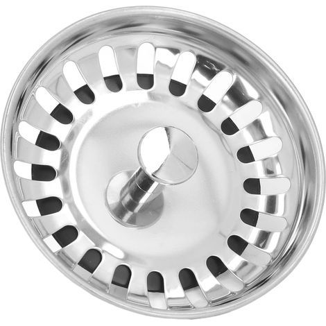 Panier Pour Bonde d'Évier de Cuisine 80 mm,Passoire de remplacement pour panier d'évier de cuisine, en acier inoxydable épais,Crépine Universelle Acier Inoxydable, Bouchon Panier Pop-Up (1/5)