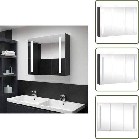 The Living Store Mueble de baño con espejo LED 89x14x62 cm - Espejo LED