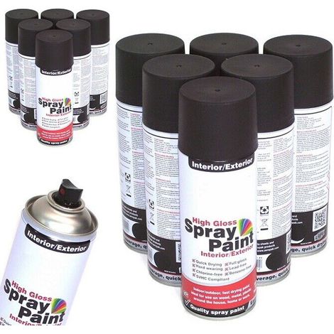 12 x Sprühdose Spray 400 ml schwarz matt 12828 Lack Autolack Sprühlack Lackspray (1/3)