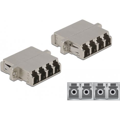 Delock Acoplador de Fibra Ãptica LC Quad hembra a LC Quad hembra Monomodo kov