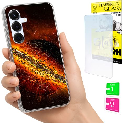 Custodia per Samsung Galaxy S25 FE, cover fotografica, cover posteriore + vetro 9H (1/5)