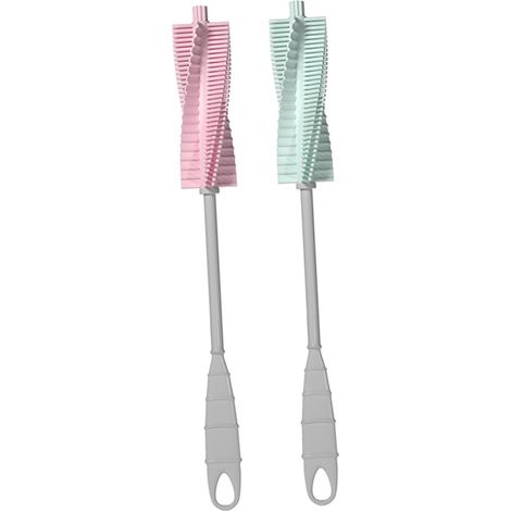 2 Pièces Goupillon Brosse De Nettoyage Sucette Brosse De Nettoyage De De Lait Brosse Rotative à Long Manche Nettoyeur De Brosse à Tétine Faire Tourner PP Mamelon Biberon (1/5)