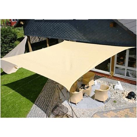 Ombrage Vela Shadow Square 3.0x3.0 mt e'cru pour le stationnement des serres et jardins avec crochets en acier