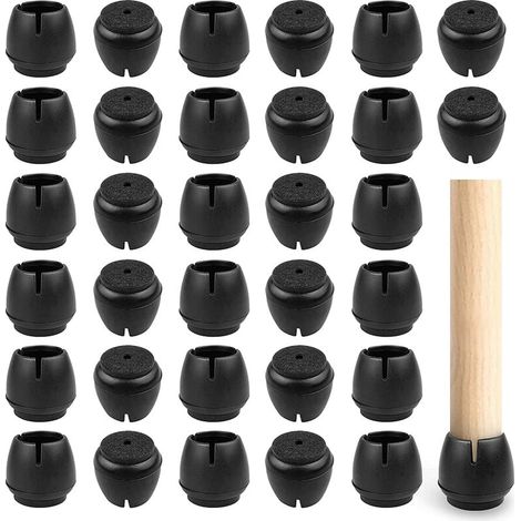 Capuchon De Pied De Chaise - En Caoutchouc Non Glissant - Diamètre 18 À 21 Mm - Pour Chaises Tables Canapés - Lot De 32 Pièces (1/5)