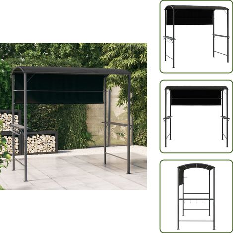 Belvédère avec toit 220x110x200 cm Anthracite - Abris Exterieurs - Gazebo - Tonnelle De Jardin - Parasol - Protection Solaire (1/5)