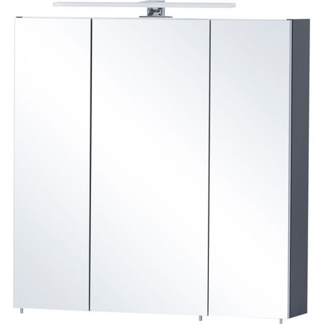 Badezimmer Spiegelschrank inkl. Beleuchtung KELLA-80 in nachtblau, B/H/T: ca. 74,8/70/16 cm (1/4)