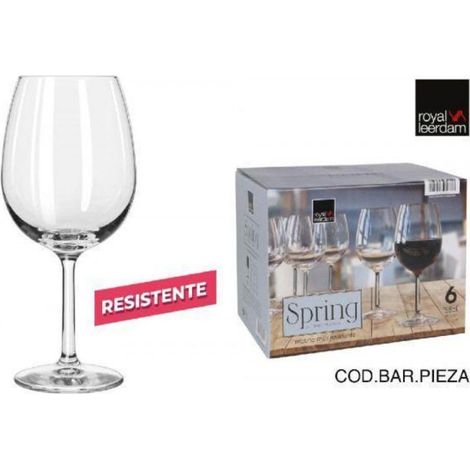 58 cls copa vino resistente spring royal leerdam - caja 6 unidades