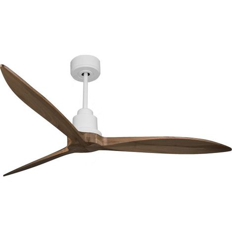 Tenerife - Super destratificateur et ventilateur DC 166 cm Blanc pales bois sombre sans Lumière 30 à 60 m² (1/5)