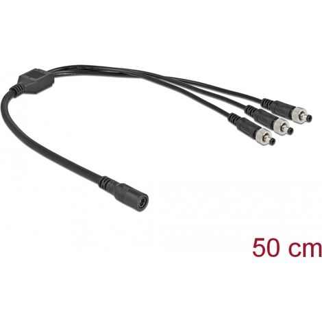 Delock Cable divisor de CC 5,5 x 2,1 mm 1 x hembra a 3 x macho atornillable