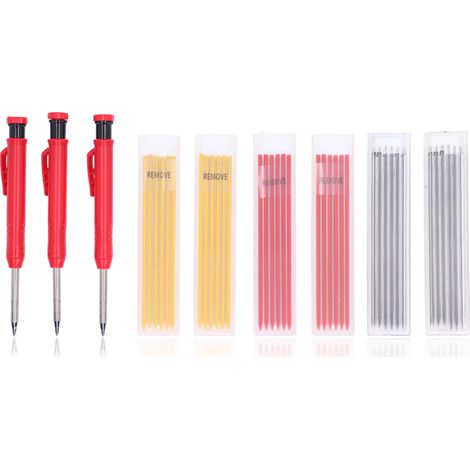 Lot de 39 outils de marquage pour menuisier, comprenant recharges 3 couleurs pour le travail du bois (1/5)