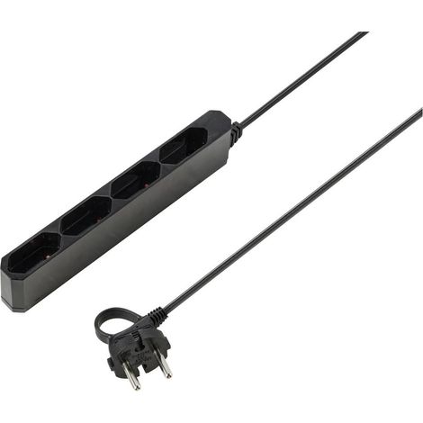 Sygonix SY-5806880 Multipresa 4 vie Nero Spina Euro 1 pz. (1/5)