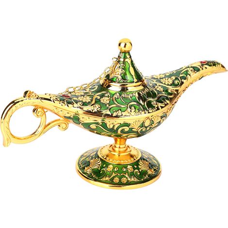 Lampe à huile décorative rétro en métal, style conte de fées, inspirée d'Aladdin. (1/5)