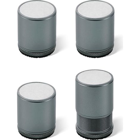 4 patas ajustables para muebles, patas metálicas ajustables para muebles, elevadores de mesa autoadhesivos, para sillas, televisores, sofás y armarios (gris, 47-79 mm)