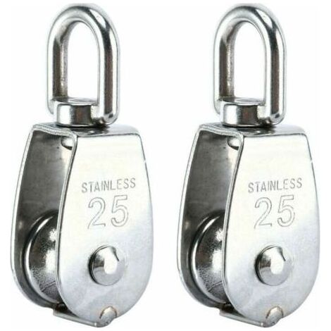 Heberolle aus Edelstahl 304 – Maximale Traglast 150 kg – Raddurchmesser 25 mm – 360°-Drehung für den professionellen Einsatz – 2er-Pack (1/5)