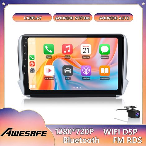 AWESAFE Autoradio Android 13 per Peugeot 208 / 2008 2GB+32GB 10'' Schermo con CarPlay Android Auto GPS con Telecamera di Retromarcia (1/5)