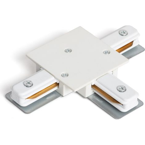 Conector Tipo T para Carril Monofásico Empotrable Aluminio Blanco (1/4)