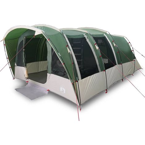 vidaXL Tienda de campaña familiar túnel 8 personas impermeable verde (1/2)