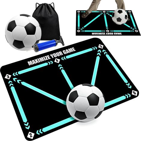 Tapis d'entraînement de football - Tapis d'entraînement - Antidérapant - 60 x 90 cm - Absorbe les chocs - Contrôle du ballon (1/5)