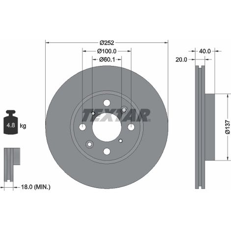 Lot de 2 Disques de frein Textar 92148903 GERMAN E CARS 4700455 4702841 4708241