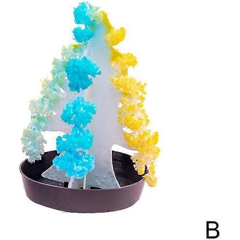 Sapin de Noël coloré (B) Sapin de Noël coloré à faire soi-même, sapin en papier à flocons de neige, arbre magique à graines d'eau et à fleurs en cristal (1/4)