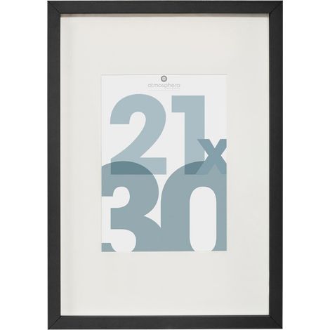 Marco de fotos Manu - madera y cristal - negro - 21x30 cm - Atmosphera créateur d'intérieur (1/5)