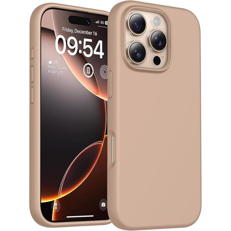 Handyhülle Silikon für iPhone 16 Pro, Stoßfest, Kratzfest, Wüstensand (1/5)