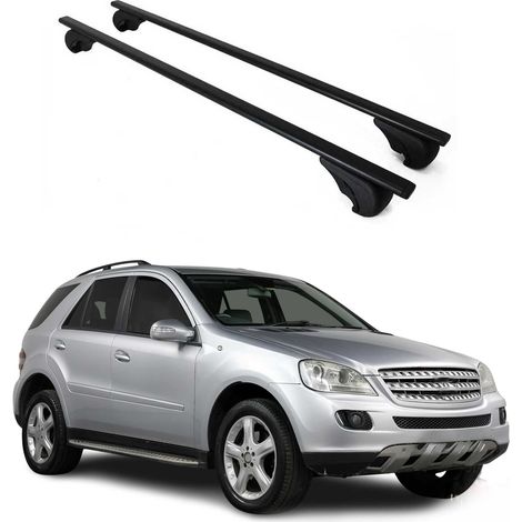 OMAC Dachträger Querträger für Mercedes M Klasse W164 2006-2011 – Abschließbar – Max. 75 kg – 2 Stangen Stahl Schwarz (1/5)