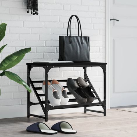 vidaXL Scarpiera Nera 60x30x45 cm in Legno Multistrato (1/5)
