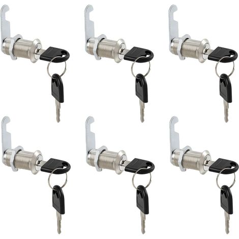 6PCS Serrures pour Boîte,Lettres avec Cylindre de 30 mm Cerradura Buzon,Sécurité Améliorée avec 4 Plaques de Serrure Différentes pour Meubles, Armoires, Camping-Cars et Bricolage (1/5)