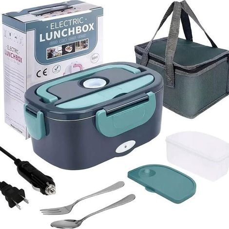 Lunch box chauffante 80W 1,5L – 12V/24V/220V, allume-cigare – Pour camion, voiture (1/5)