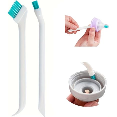 Ensemble de goupillons de nettoyage pour biberons double taille - Soies en nylon, tête de brosse, tête de brosse bleu-vert (1/5)