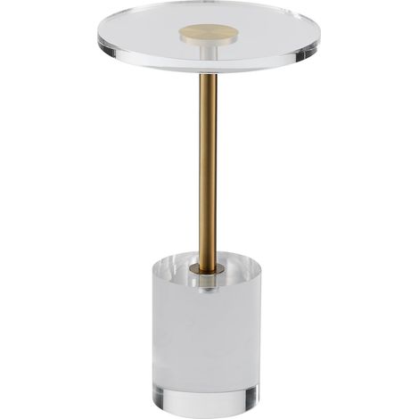 VEVOR Tavolino Rotondo 302x543 mm Tavolino da Caffe in Acrilico Carico max. 10 kg, Soggiorno Camera da Letto Balcone Tavolino Trasparente, Tavolino Rotondo Basso per Salotto Soggiorno Ufficio Balcone (1/5)