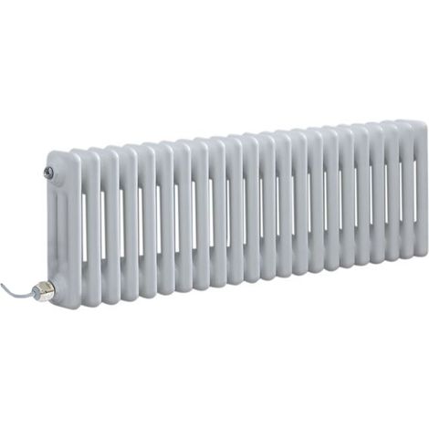 Hudson Reed Windsor - Radiateur Électrique Style Fonte Rétro Horizontal Triple Rang avec Écran Tactile - Blanc - 30 cm x 101 cm
