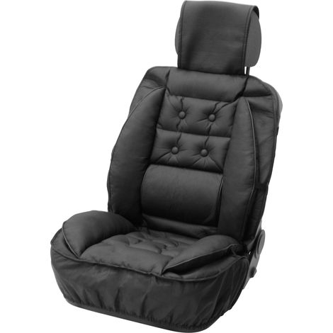 COUVRE SIEGE AVEC APPUIE TETE LOOK CUIR NOIR