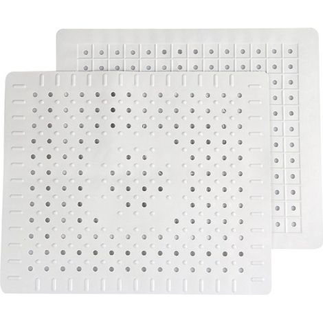 Lot de 2 tapis d’évier – 31x26 cm – Caoutchouc – Blancs – Protection et drainage – Cuisine (1/5)