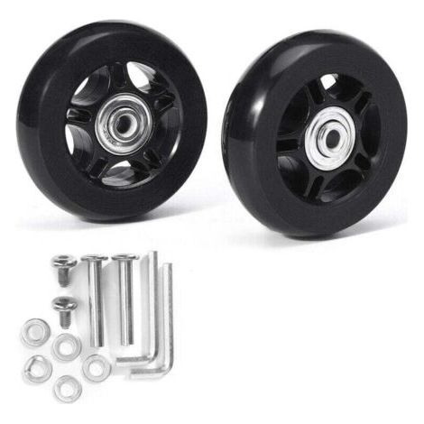 Ein Paar universelle Kofferrollen, Ersatz, langlebiges Gummi, geräuschlos, multidirektional, Ersatz-Reparaturrollen für Koffer und Gepäck, 70 mm x 19 mm, 2 Stück