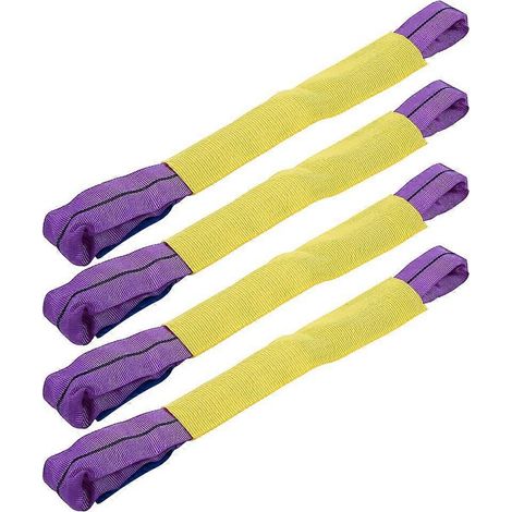 4pcs sangle de fixation roue de secours en alliage, lien de transport pour remorque, jaune/violet, attache de sécurité robuste. (1/4)