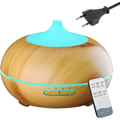 Diffuseur d'huiles essentielles à imitation bois, avec télécommande Bluetooth ultrasonique, pour la maison ou le bureau. Machine à oxygène pour l'eau. (1/5)