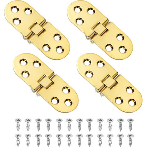 4Pcs Charnières Pliantes Invisibles 3.11" x 1.18" Gold (1/5)